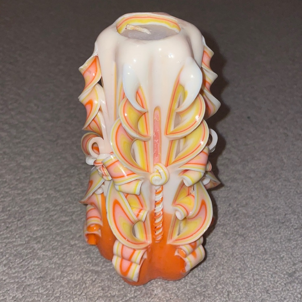 Natural orange peel scented handmade candle